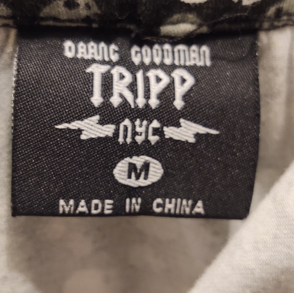 Tripp NYC womens MD gray skull  black lace ruffles skirt Hot Topic vintage NWOT - Picture 6 of 11